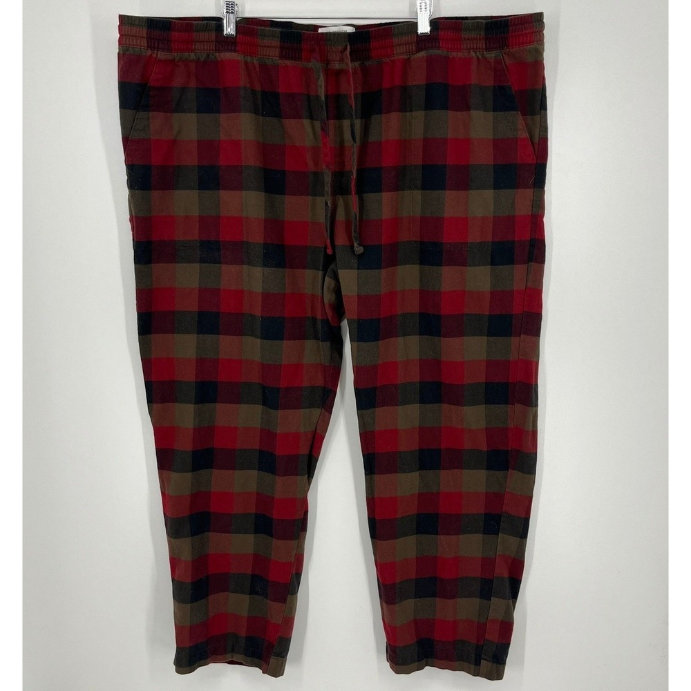 REI Co-op Mens 3XL Red Brown Buffalo Plaid Flannel Pajama Pants